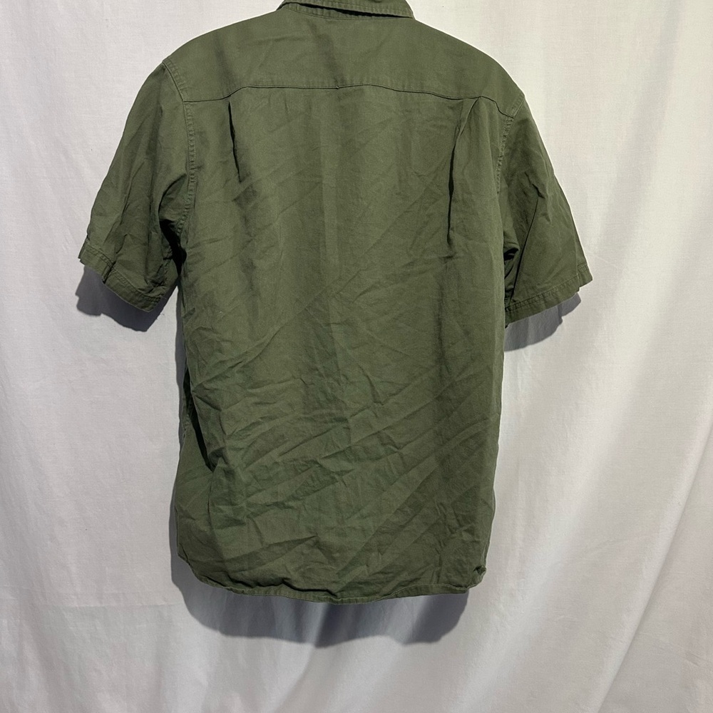 Wrangler Men’s Olive Green Short Sleeve Button Down Shirt Size L - Picture 2 of 3